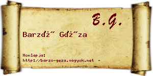Barzó Géza névjegykártya