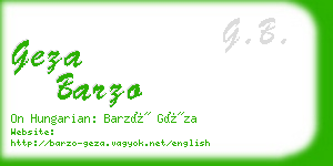 geza barzo business card